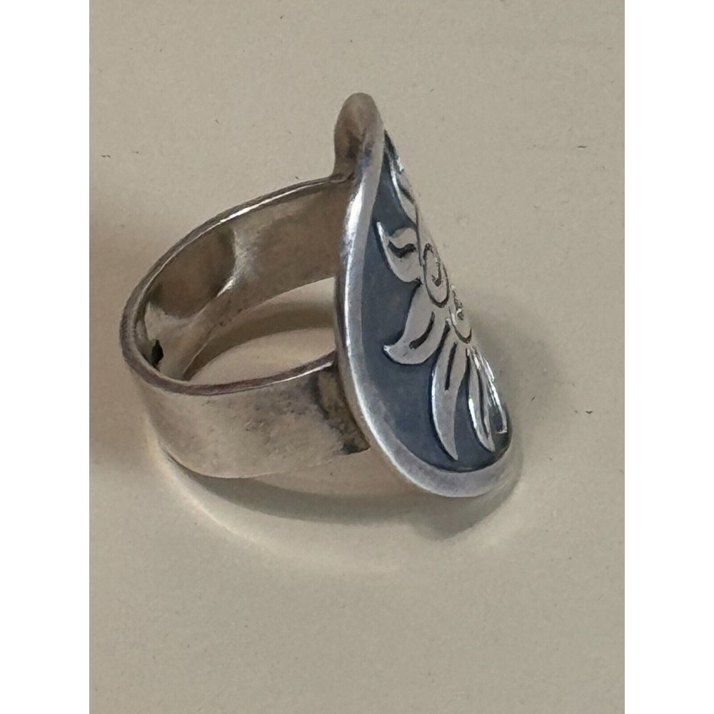 Vintage Triabal Mayan Aztec Dragon Sterling Silver 925 Unisex Ring Size 11 - Picture 5 of 8